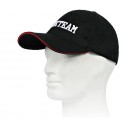 GORRA NEGRA CON VISERA WORKTEAM CON LOGOS BORDADOS